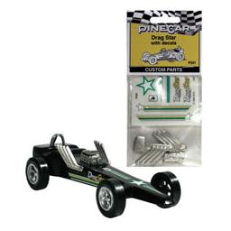 Click here to learn more about the Pinecar Custom Parts w/Decals, Drag Star.