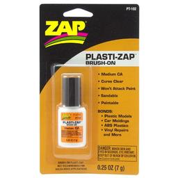 Click here to learn more about the ZAP Glue Plasti-Zap Brush On, .25oz. Carded.