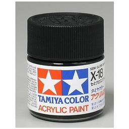 Click here to learn more about the Tamiya America, Inc Acrylic X18 Semi Gloss,Black.