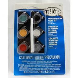 Click here to learn more about the Testor Corp. 1/10oz,  Acrylic Pots, 6pk, Primary Colors.