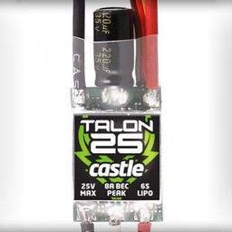 Click here to learn more about the Castle Creations Talon 25-Amp 25V ESC w/8-Amp BEC.