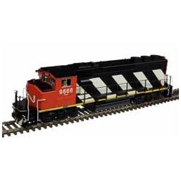 Click here to learn more about the Atlas Model Railroad HO GP40-2W, CN/Zebra Stripes #9623.