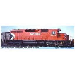 Click here to learn more about the Bowser Manufacturing Co., Inc. HO SD40 w/DCC & Sound, CPR/8" Nose Stripe #5548.