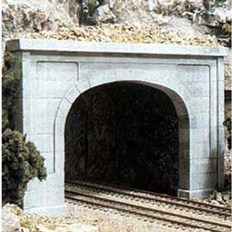 Click here to learn more about the Woodland Scenics N Double Tunnel Portal, Concrete (2).