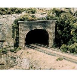 Click here to learn more about the Woodland Scenics N Double Tunnel Portal, Cut Stone (2).