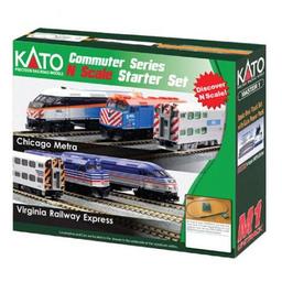 Click here to learn more about the Kato USA, Inc. N F40PH Commuter Starter Set, Metra.