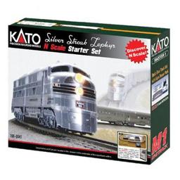 Click here to learn more about the Kato USA, Inc. N Silver Streak Zephyr Starter Set, CB&Q.
