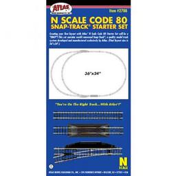 Click here to learn more about the Atlas Model Railroad N Code 80 Snap-Track Starter Set (24).