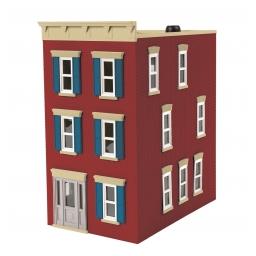 Click here to learn more about the M.T.H. Electric Trains O 3-Story Town House #2, City Brick Red.