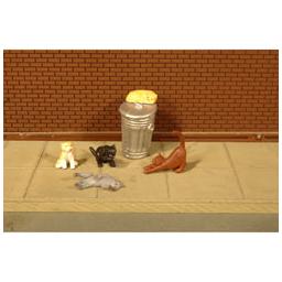 Click here to learn more about the Bachmann Industries O Cats w/Garbage Can (6).