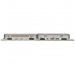 Click here to learn more about the M.T.H. Electric Trains O 70'' Ribbed SL Baggage/Coach Pass Set, PRR (2).