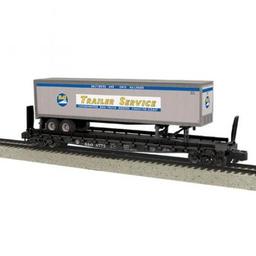 Click here to learn more about the M.T.H. Electric Trains S Flat w/48'' Trailer, B&O #8775.