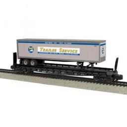 Click here to learn more about the M.T.H. Electric Trains S Flat w/48'' Trailer, B&O #8780.