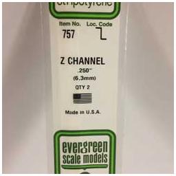 Click here to learn more about the Evergreen Scale Models .250 z channel 2pk.