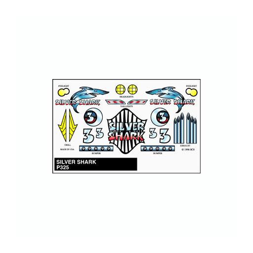 Pinecar Stick-On Decals, Silver Shark