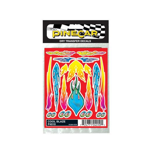 Pinecar Dry Transfer Decals, Cool Blaze