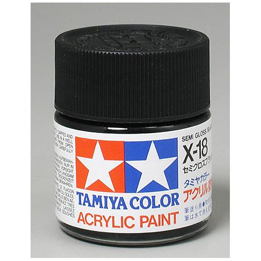 Tamiya America, Inc Acrylic X18 Semi Gloss,Black