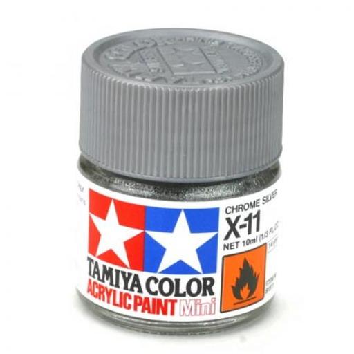 Tamiya America, Inc Acrylic Mini X11, Chrome Silver