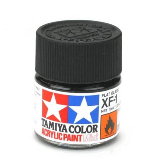 Tamiya America, Inc Acrylic Mini XF1, Flat Black