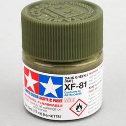 Click here to learn more about the Tamiya America, Inc Acrylic Mini XF-81 Dark Green 2 RAF 10ml Bottle.