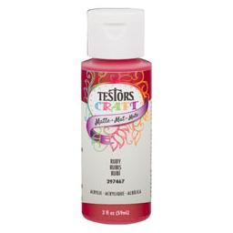 Click here to learn more about the Testor Corp. Testors 2oz Acrylic Craft Paint - Matte Ruby.