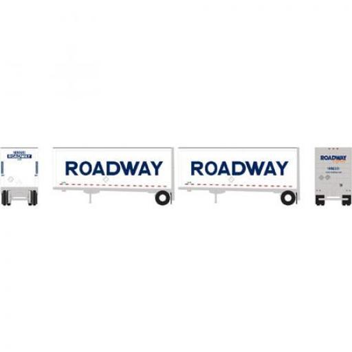 Athearn N 28'' Trailers w/Dolly, Roadway/Smooth (2)