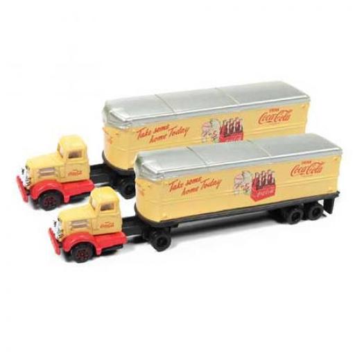 Classic Metal Works N White WC22 Tractor/Trailer Set, Coca Cola (2)