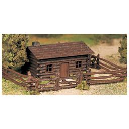 Click here to learn more about the Bachmann Industries O Snap KIT Log Cabin w/Rustic Fence.
