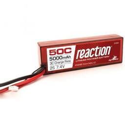 Click here to learn more about the Dynamite Reaction 7.4V 5000mAh 2S 50C LiPo, Hardcase: Deans.