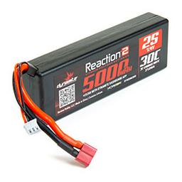 Click here to learn more about the Dynamite Reaction2 7.4V 5000 mAh 2S 30C LiPo, Case: Deans.