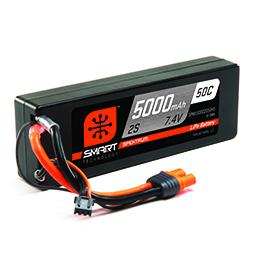 Click here to learn more about the Spektrum 5000mAh 2S 7.4V 50C Smart LiPo Hardcase; IC3.