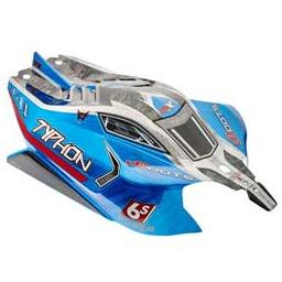 Click here to learn more about the ARRMA AR406118 Body Blue Painted W/Decals Typhon 6S BLX.