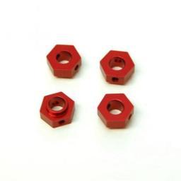 Click here to learn more about the STRC Alum Wheel Hex Adapt (4) : TRA TRX-4 ,Red.