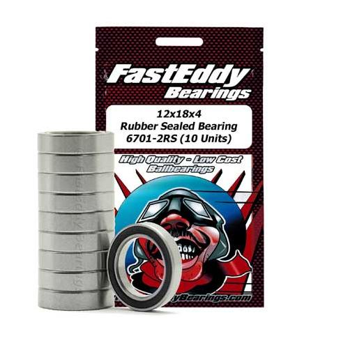 FastEddy Bearings 12x18x4 Rubber Sealed Bearing 6701-2RS (10 Units)