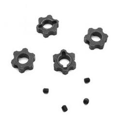 Click here to learn more about the TEKNO RC LLC Wheel Hexes 12mm lightened steel, 4pc: SCT410/SL.