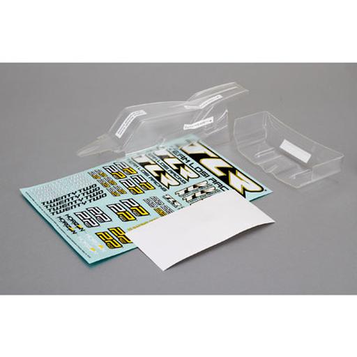 Team Losi Racing Cab FWD Body & Wing Set, Clear w/Stickers 22 2.0