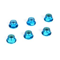 Click here to learn more about the Team Losi Racing 4mm Aluminum Serrated Lock Nuts, Blue (6).
