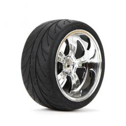 Click here to learn more about the Vaterra Mounted RR 5-Spoke Wheel/Tire 54x30mm Chrome (2).