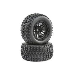 Click here to learn more about the Losi Black Wheel and Tire Mounted (2): 22S ST.