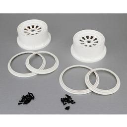 Click here to learn more about the Losi Wheel & Beadlock Set, White (2), 5T.