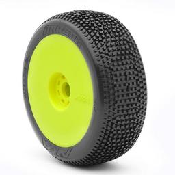 Click here to learn more about the AKA PRODUCTS, INC. 1:8 Buggy IMPACT (Super Soft) EVO  Mntd Yellow.