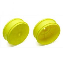 Click here to learn more about the Team Associated 61mm Front 4WD Buggy Wheels, yellow.