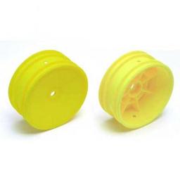 Click here to learn more about the Team Associated Buggy Front Hex Wheels, yellow.