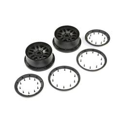 Click here to learn more about the Losi Wheel & Beadlock Set, Black (2): 5ive-T 2.0.