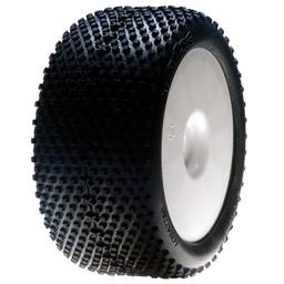 Click here to learn more about the Losi 1/8 XTT TruggyTire,Bl,Mntd,w/ Wht Whl,0 0ffset (2).