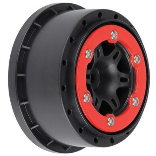Pro-line Racing Sixer 2.2/3.0 Red/Black Bead-Loc R Wheels (2): SLH