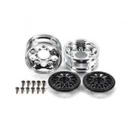 Click here to learn more about the Tamiya America, Inc 2-Piece Mesh Wheels, Blk (2).