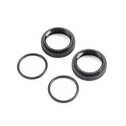 Click here to learn more about the Team Losi Racing Shock Adjuster Nut w/O-ring, AL, Blk(2):5B,5T,MINI.