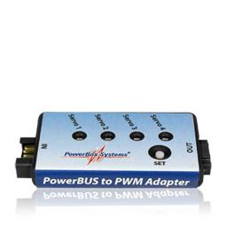 Click here to learn more about the PowerBox Systems PowerBus to PWM Adapter.