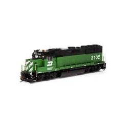 Click here to learn more about the Athearn HO GP50 w/DCC & Sound, BN/Green & Black #3105.